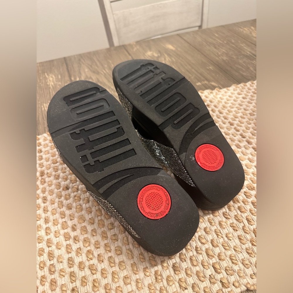 “Fitflop” Black and Silver crystal embellished Sandals - Picture 14 of 14